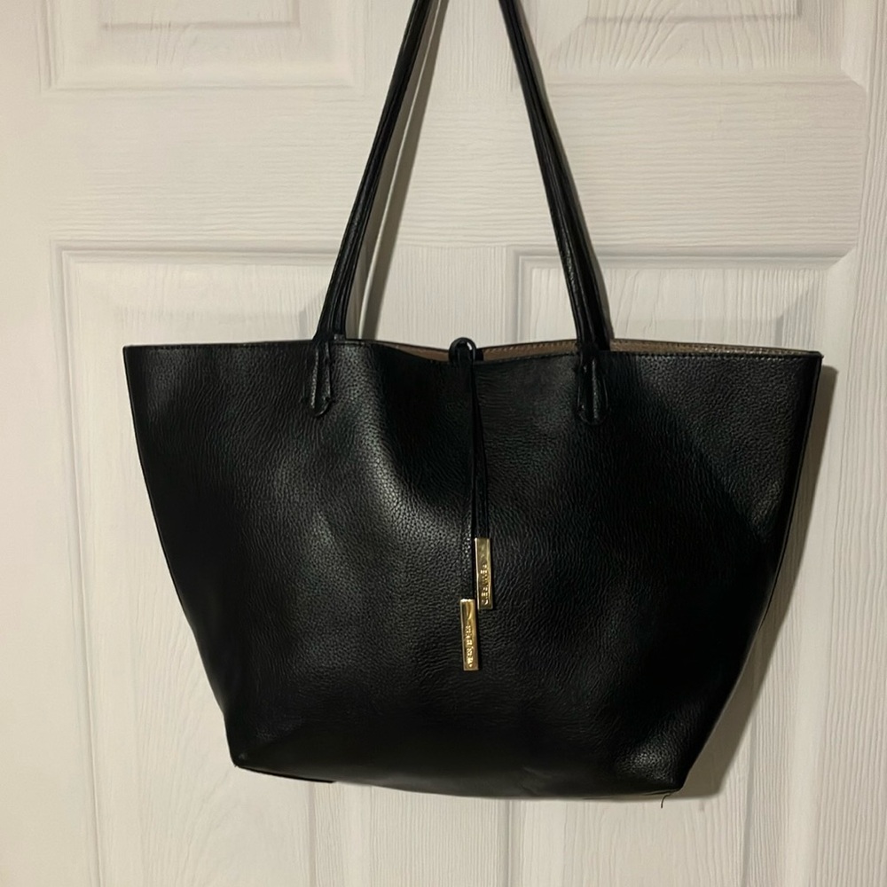 Remi/Reid Black Leather Tote Bag
